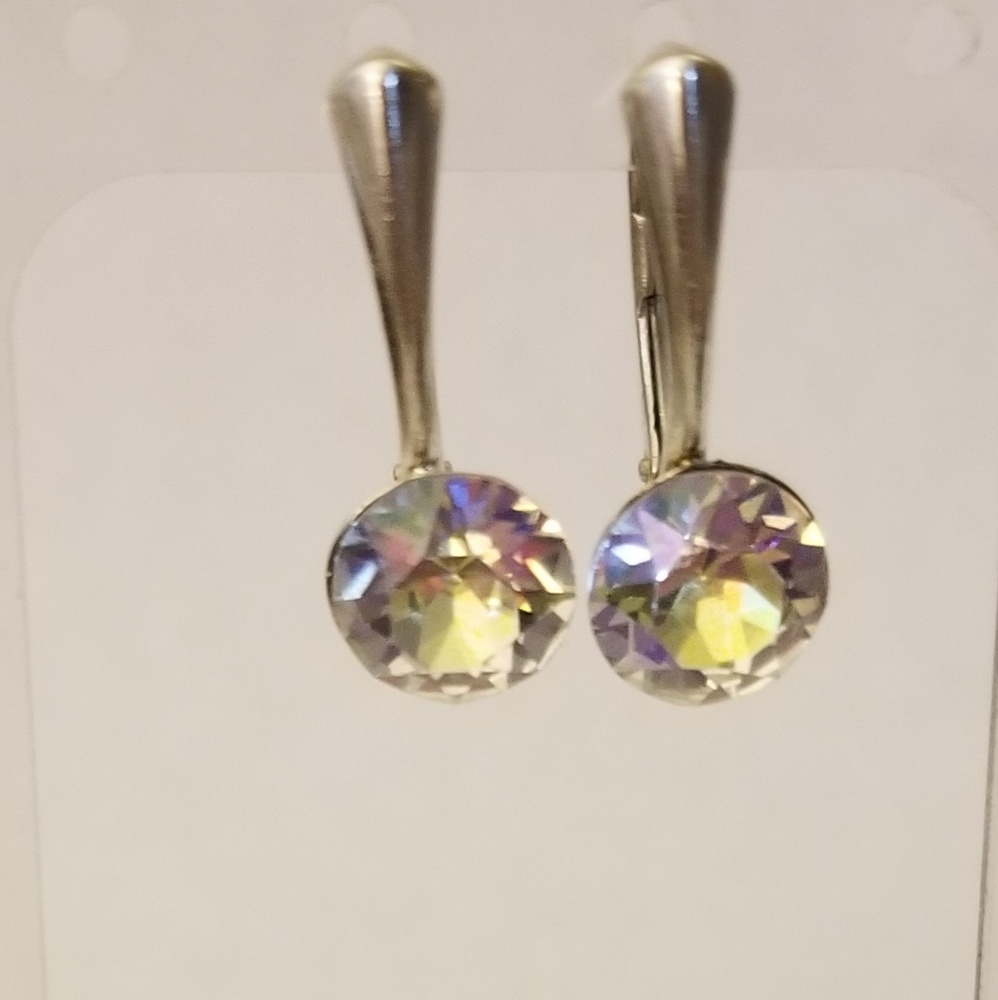 Swarovski element crystal sterling silver earrings